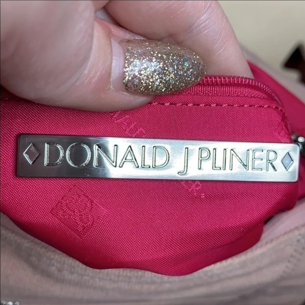 Donald J Pilner canvas and leather hobo